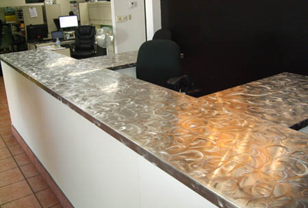 Stainless Steel Counter Tops with Swirl Finish