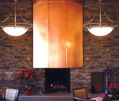 Decorative Copper Fireplace Canopy